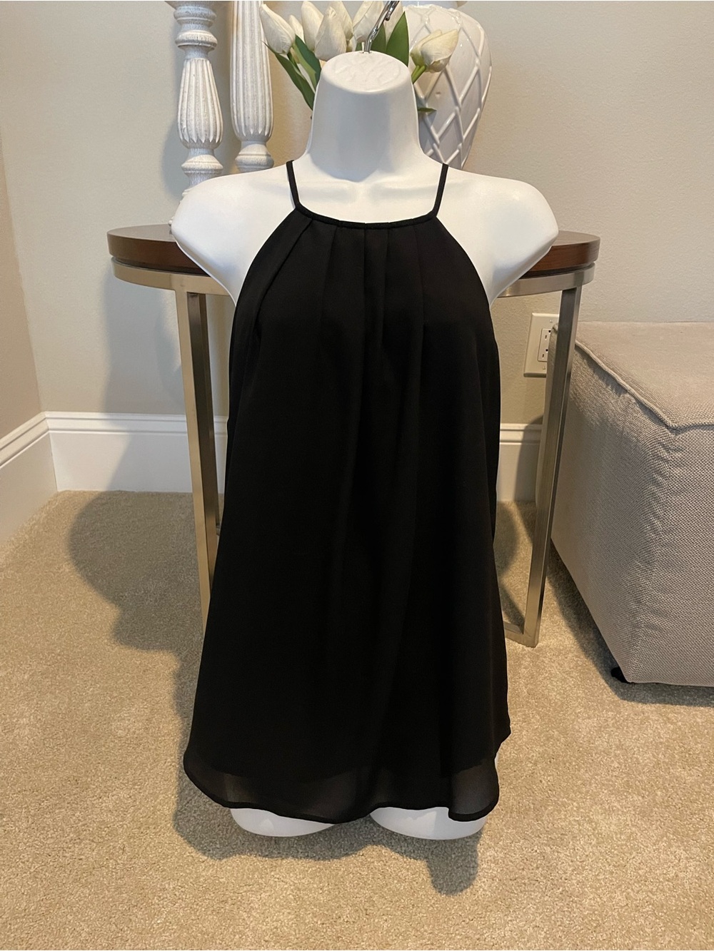 Sanctuary Black Halter Shell top